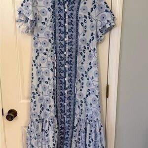 Floral Blue and White Maxi Dress
